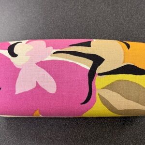 Vera Bradley Pink and Yellow Floral Clutch Sunglass Case & Cleaning Cloth